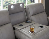 Campbell Power Leather Sofa - Coin thumbnail 6