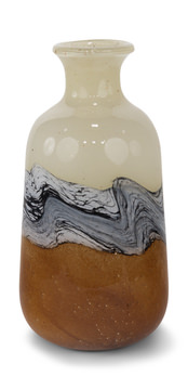 image Amber Swirl Tall Glass Vase