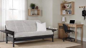 Vermillion Futon With Corduroy Fog Mattress