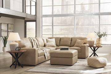 Naveen 3 Piece Leather Sectional - Left Loveseat
