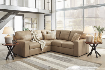Naveen 2 Piece Leather Sectional - Left Loveseat