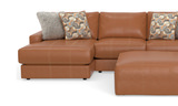 Ken Leather Sofa With Left Arm Chaise - Whiskey thumbnail 2