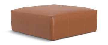 Ken Leather Ottoman - Cognac