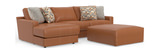 Ken Leather Sofa With Left Arm Chaise - Whiskey thumbnail 1