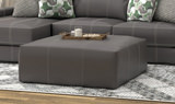 Ken Leather Ottoman - Charcoal thumbnail 2
