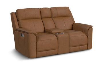 Mustang Leather Power Reclining Loveseat
