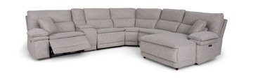 Leo 6 Piece Power Reclining Modular Sectional with Right Chaise
