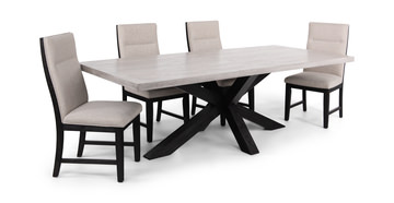image Benton Dining Table With 4 Upholstered Dining Chairs