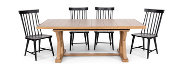 Clear Lake Trestle Table With 4 Windsor Side Chairs