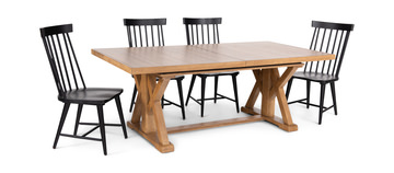 image Clear Lake Trestle Table With 4 Windsor Side Chairs