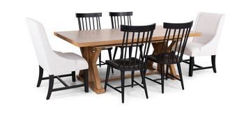 image Clear Lake Trestle Table With 4 Windsor Chairs And 2 Host Chairs