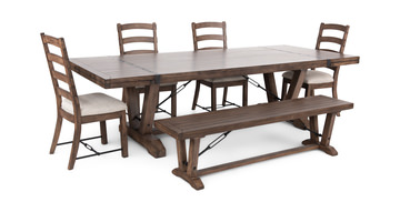 image Yellowstone Dining Table With 4 Ladderback Chairs and Bench