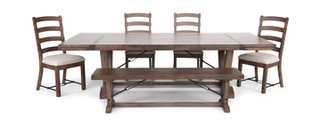 Yellowstone Dining Table With 4 Ladderback Chairs and Bench
