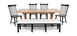 Clear Lake Trestle Table With 4 Windsor Side Chairs And Upholstered Bench thumbnail 2