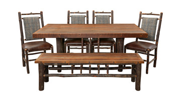Appalachian Table With 4 South Fork Chairs and Bench