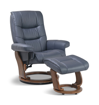 image Anita Swivel Recliner And Ottoman - Dark Gray