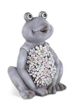 image Sitting Frog With Solar Flowers