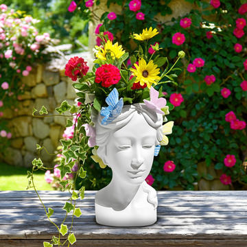 Lady Planter With Butterflies