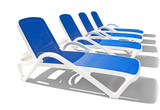 Poolside 4 Chaise Loungers - Blue thumbnail 1