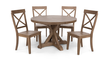 image Dakota Oak 48″ Round Table With 4 Chairs