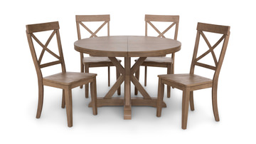 Dakota Oak 48″ Round Table And 4 Chairs
