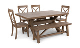 Dakota Oak Trestle Table With 4 Stools And Bench thumbnail 1