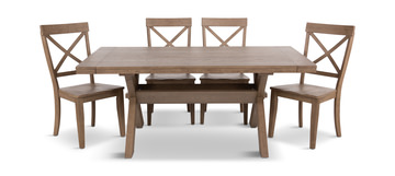 Dakota Oak Trestle Table With 4 Chairs