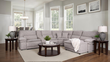 Leo 6 Piece Power Reclining Modular Sectional with Right Chaise