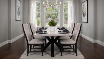 Benton Dining Table With 4 Upholstered Dining Chairs