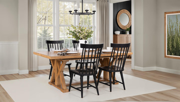 Clear Lake Trestle Table With 4 Windsor Side Chairs