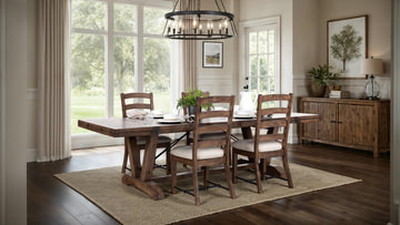 Yellowstone Dining Table With 4 Ladderback Chairs