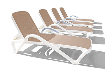 Poolside 4 Chaise Loungers - Grey