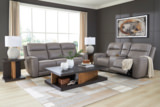 Campbell Power Leather Sofa - Coin thumbnail 3