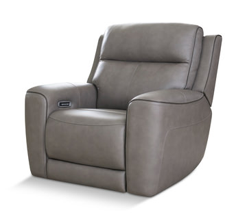 Campbell Leather Power Recliner - Coin