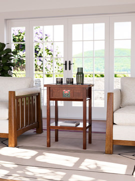 Floral Tile Tray Table