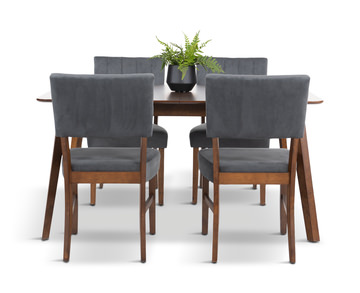 Ireland Extension Table With 4 Chairs - Walnut