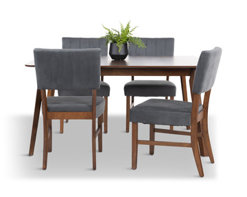 Ireland Extension Table With 4 Chairs - Walnut