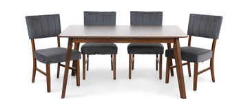 image Ireland Walnut Extension Table With 4 Chairs