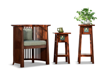 24″ Floral Tile Plant Stand