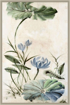 image Blue Lotus Garden II Framed Art