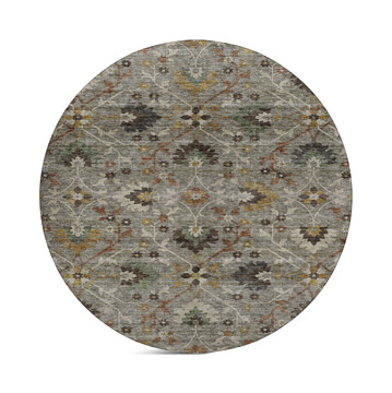 Silk Road Pewter Washable Area Rug - 8′0″ X 8′0″