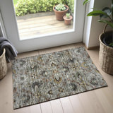 Silk Road Pewter Washable Area Rug - 3′0″ X 5′0″ thumbnail 4