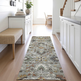 Silk Road Pewter Washable Area Rug - 2′3″ X 7′6″ thumbnail 2