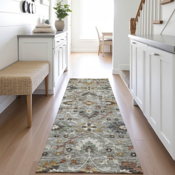 Silk Road Pewter Washable Area Rug - 2′3″ X 7′6″