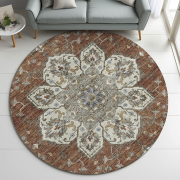 Silk Road Paprika Washable Area Rug - 8′0″ X 8′0″