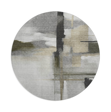 Ravenna Gray Washable Area Rug - 8′0″ X 8′0″