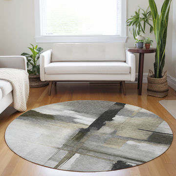 Ravenna Gray Washable Area Rug - 8′0″ X 8′0″