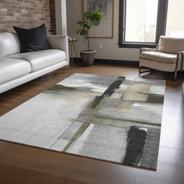 Ravenna Gray Washable Area Rug - 3′0″ X 5′0″