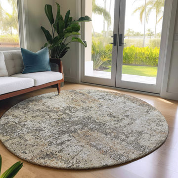 Bresca Terracotta Washable Area Rug - 8′0″ X 8′0″