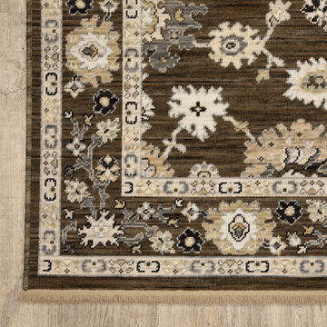 Acacia Kashan/Coffee Area Rug - 9′10″ X 12′10″